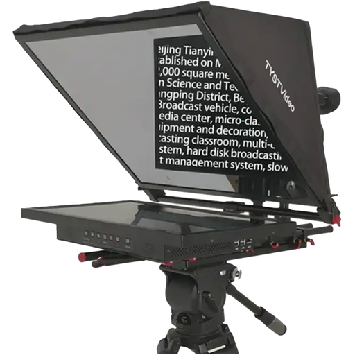 Telepromter Pantalla a piso 2 Pantallas 42”, Distribuidor HDMI, Cableado y Computadora para Software